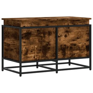 vidaXL Boîte de rangement avec couvercle chêne fumé bois d'ingénierie