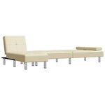 vidaXL Canapé-lit en forme de L crème 255x140x70 cm similicuir