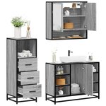 vidaXL Ensemble de meubles de salle de bain 3 Pièces Sonoma gris