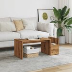 vidaXL Table basse chêne artisanal 90x45x35 cm bois d'ingénierie