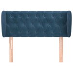 vidaXL Tête de lit avec oreilles Bleu foncé 103x23x78/88 cm Velours