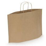 Lot de 250: sac kraft brun à poignées torsadées avec soufflet de fond 46x31x15 cm