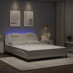 vidaXL Cadre de lit avec lumières LED blanc 160x200 cm similicuir