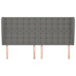 vidaXL Tête de lit avec oreilles Gris foncé 183x23x118/128 cm Tissu