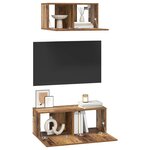 vidaXL Ensemble meuble TV 2 Pièces Bois Ancien Bois d'ingénierie