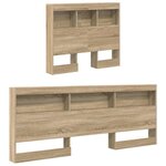 vidaXL Tête de lit de rangement Chêne Sonoma 90 cm Bois d'ingénierie