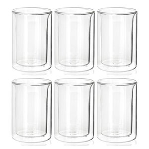 6 tasses de thé en verre à double paroi 175 ml
