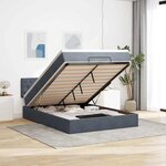 vidaXL Cadre de lit ottoman avec matelas gris foncé 140x190 cm velours