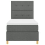 vidaXL Lit Box Spring avec Matelas & LED Gris Sombre 100x200 cm Tissu