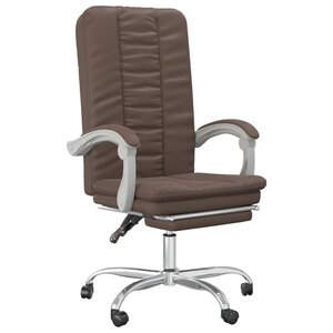 vidaXL Fauteuil inclinable de bureau Marron Similicuir