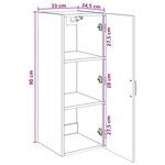 vidaXL Armoire Murale 33 x 34 5 x 90 cm Bois d'ingénierie Noir
