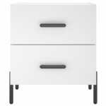 vidaXL Tables de chevet 2 Pièces blanc 40x35x47 5 cm bois d’ingénierie