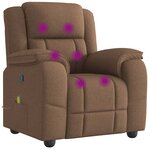 vidaXL Fauteuil de massage inclinable Marron Tissu