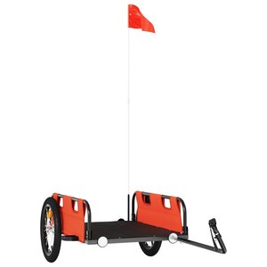 vidaXL Remorque de vélo orange tissu oxford et fer