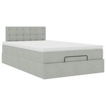 vidaXL Lit ottoman avec matelas et LED gris clair 120x190cm velours