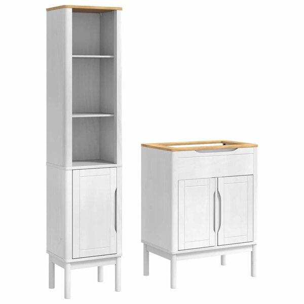 vidaXL Ensemble de mobilier de salle de bain FLORO 2 Pièces Blanc