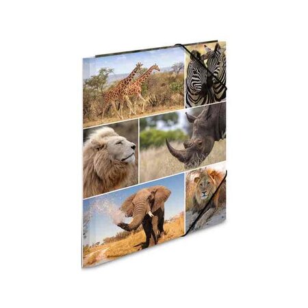 Chemise à élastiques 'animaux d'afrique', en carton,A 4 HERMA