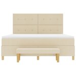 vidaXL Lit à ressorts avec tête de lit Crème 200 x 180 cm tissu