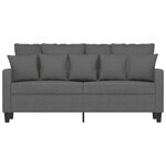 vidaXL Canapé à 2 places Gris foncé 140 cm Tissu