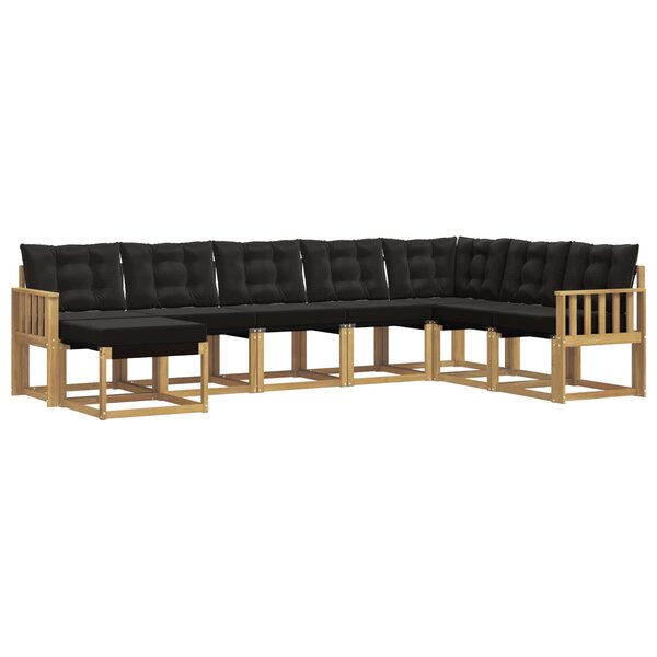 vidaXL Ensemble de canapés d'extérieur 8 Pièces Blanc et noir