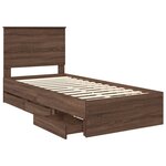 vidaXL Cadre de lit avec tiroir Chêne brun 90 x 190 cm Bois Ingénierie