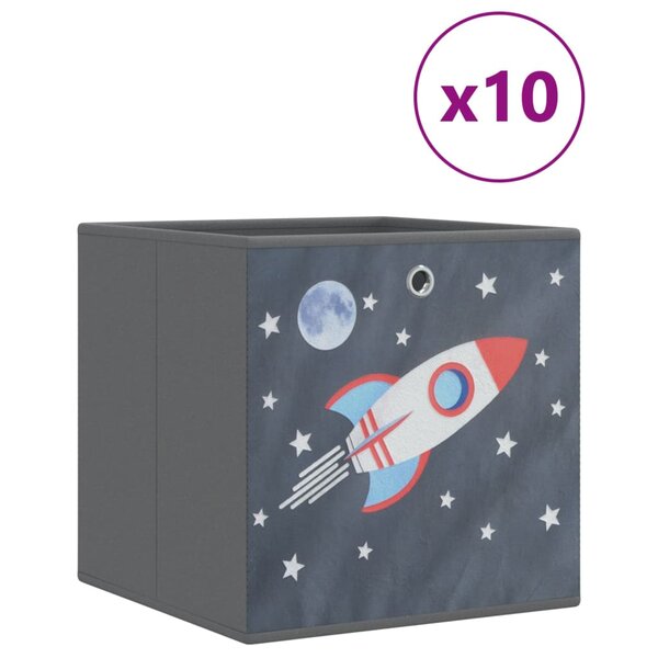 vidaXL Boîtes de rangement pliables 10 Pièces 32x32x32 cm tissu intissé