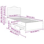 vidaXL Cadre de lit Chêne fumé 75 x 190 cm Bois d'ingénierie