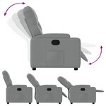 vidaXL Fauteuil inclinable Gris clair Tissu