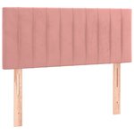 vidaXL Sommier à lattes de lit avec matelas Rose 90x200 cm Velours