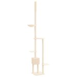 vidaXL Arbre à chat du sol au plafond Crème 258 5-284 5 cm