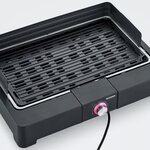 SEVERIN PG8562 Barbecue de table électrique - 2200W - Gril en fonte d'aluminium - Bac a eau réducteur de fumée et d'odeurs - Noir