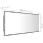 vidaXL Miroir à LED de salle de bain Gris béton 100x8 5x37cm Acrylique