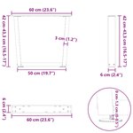 vidaXL Pieds de table basse en forme de V  2 pièces  blanc  60 x (42-43 3) cm  acier