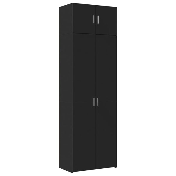vidaXL Armoire de rangement noir 70x42 5x225 cm bois d'ingénierie