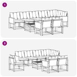 vidaXL Ensemble de canapés d'extérieur 9 pc Naturel et gris clair
