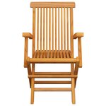 vidaXL Chaises de jardin et coussins vert lot de 4 Bois de teck massif