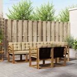 vidaXL Ensemble de canapés d'extérieur 7 Pièces Naturel et Beige