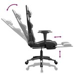 vidaXL Chaise de jeu avec repose-pied Noir et blanc Similicuir