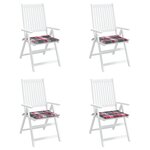 Vidaxl coussins de chaise de jardin 4 pièces carreaux rouges 50x50x3 cm