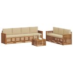 vidaXL Ensembles de canapés 8 pc Naturel et Beige Bois d'Acacia Massif