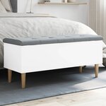 vidaXL Banc de rangement blanc 102x42x46 cm bois d'ingénierie
