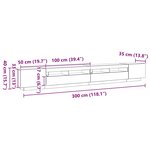 vidaXL Meuble TV 3 Pièces Noir 300 x 35 x 40 cm Bois d'ingénierie