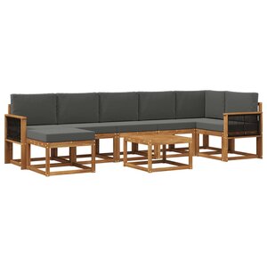 vidaXL Ensemble de canapés d'extérieur 8 pc Naturel et Anthracite