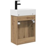vidaXL Meuble de salle de bain avec robinet Chêne artisanal