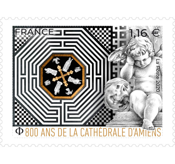 Timbre - Cathédrale d'Amiens - Lettre Prioritaire