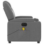 vidaXL Fauteuil inclinable de massage électrique gris foncé tissu