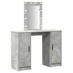 Coiffeuse vidaXL avec éclairage LED Gris béton 102x33x135 cm
