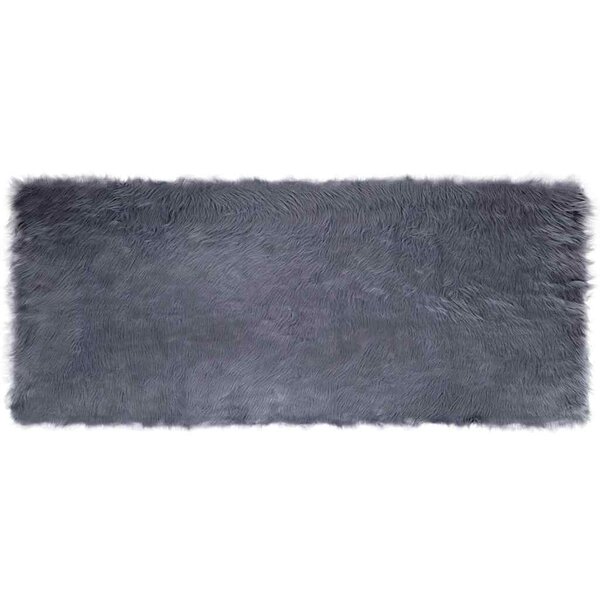 vidaXL Tapis en Peau de Mouton Synthétique Anthracite 80 x 200 cm