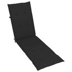 vidaXL Chaise de terrasse avec repose-pied et coussin Acacia solide