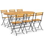 vidaXL Mobilier à dîner d'extérieur pliable 7 Pièces Bois d'acacia solide